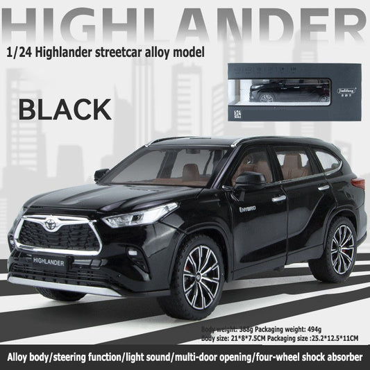 1/24 Highlander streetcar alloy model multi-door opening four-wheel shock absorbers
