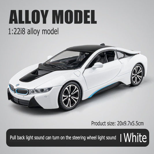 1:22 BMW I8 Four places to turn on Rebound function Car sound simulation Alloy body