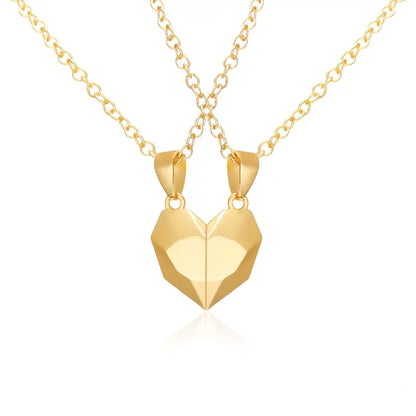 Two Souls One Heart Pendant Necklaces for Couple Wishing Stone Creative Magnet Couples Necklace Gifts