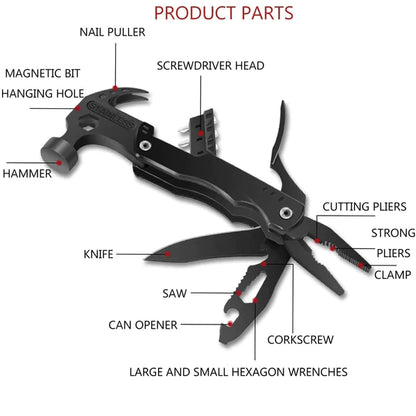 Multifunctional Survival Hammer 14 in 1 Stainless Steel Alloy Material（50% OFF）