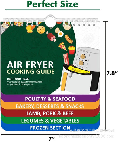 Air Fryer Cheat Sheet Magnets Cooking Guide Booklet