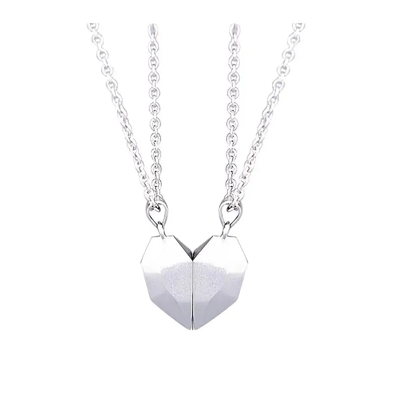 Two Souls One Heart Pendant Necklaces for Couple Wishing Stone Creative Magnet Couples Necklace Gifts