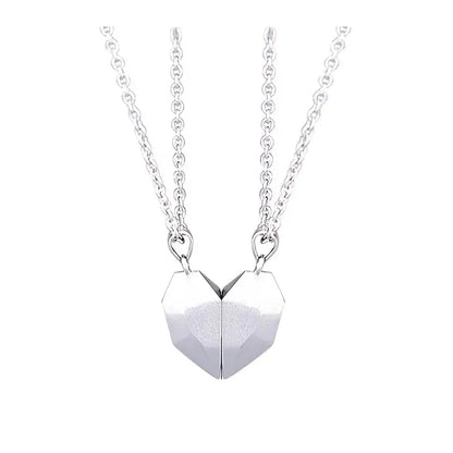 Two Souls One Heart Pendant Necklaces for Couple Wishing Stone Creative Magnet Couples Necklace Gifts