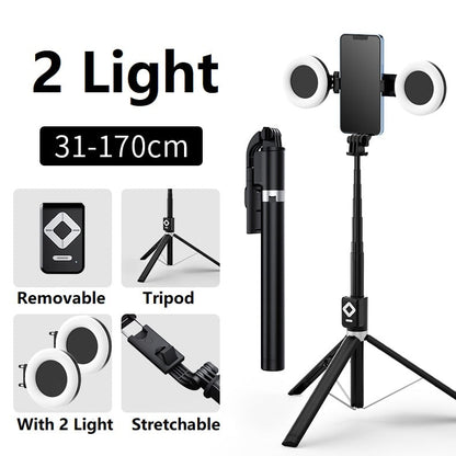 [Imoli Dual Light Selfie Stick] New 6-in-1 Mobile Phone Bluetooth Remote Control Selfie Stick