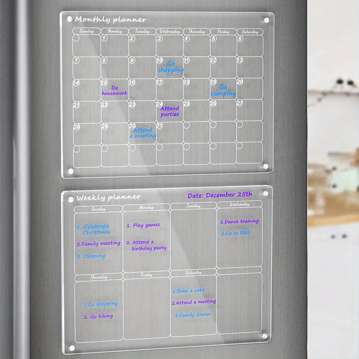 📆Magnetic Schedule Planner For Fridge【Permanently reusable】